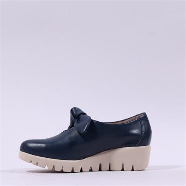 Wonders San Marino Bow Tie Wedge - Navy Leather